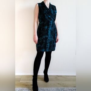 Forever 21, Black & Teal Mini Dress, Size L